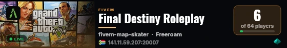 Final Destiny Roleplay live status badge