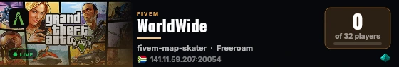 WorldWide live status badge