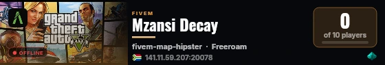 Mzansi Decay live status badge