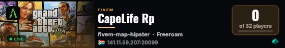 CapeLife Rp live status badge