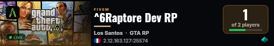 ^6Raptore Dev RP live status badge