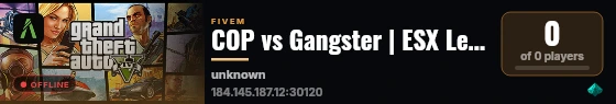 COP vs Gangster | ESX Legacy Server live status badge