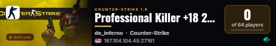 Professional Killer +18 24/7 live status badge