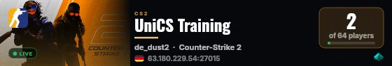 UniCS Training live status badge