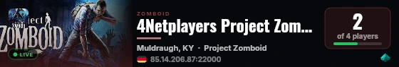 4Netplayers Project Zomboid Server live status badge