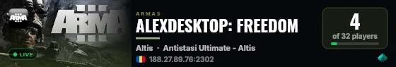 ALEXDESKTOP: FREEDOM live status badge