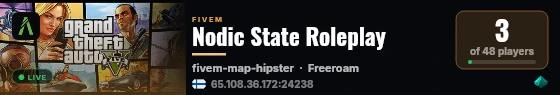 Nodic State Roleplay live status badge