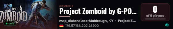Project Zomboid by G-PORTAL.com live status badge