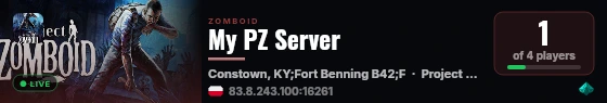 My PZ Server live status badge