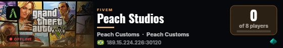 Peach Studios live status badge