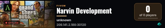 Narvin Development live status badge