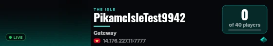 PikamcIsleTest9942 live status badge