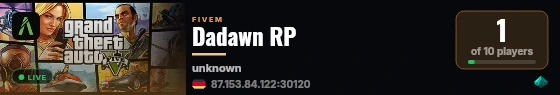 Dadawn RP live status badge