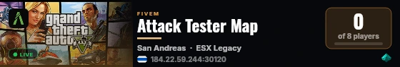 Attack Tester Map live status badge