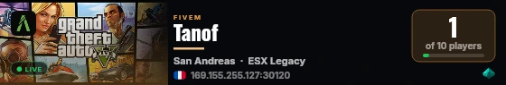 Tanof live status badge