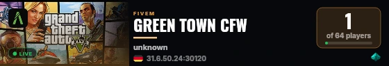 GREEN TOWN CFW live status badge