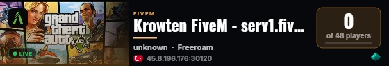Krowten FiveM - serv1.fivem.nowpeak.com live status badge