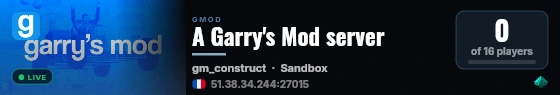 A Garry's Mod server live status badge
