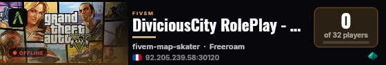 DiviciousCity RolePlay - Live Server live status badge