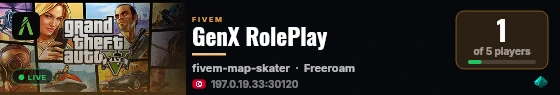 GenX RolePlay live status badge