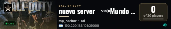 nuevo server   ~~>Mundo Virtual  '  Zona Gamers<~~ live status badge
