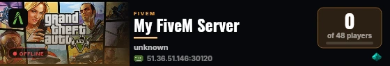 My FiveM Server live status badge