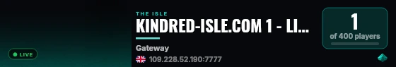KINDRED-ISLE.COM 1 - LITE RP - VOICE - MINIMAP - SHOP - TRADE live status badge
