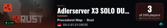 Adlerserver X3 SOLO DUO TRIO live status badge