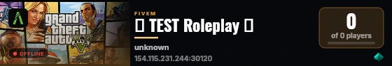 🌐 TEST Roleplay 🌐 live status badge