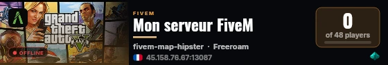 Mon serveur FiveM live status badge