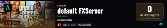 default FXServer live status badge