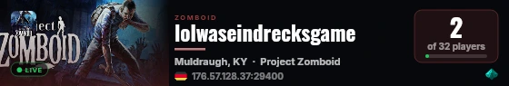 lolwaseindrecksgame live status badge