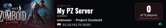 My PZ Server live status badge