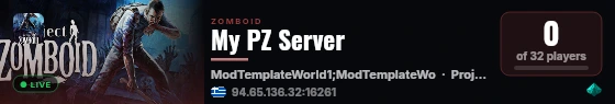 My PZ Server live status badge