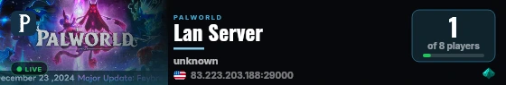 Lan Server live status badge