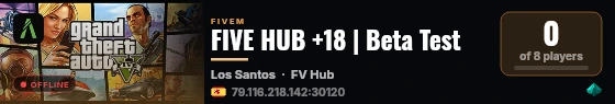 FIVE HUB +18 | Beta Test live status badge