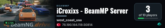 iCroxixs - BeamMP Server live status badge