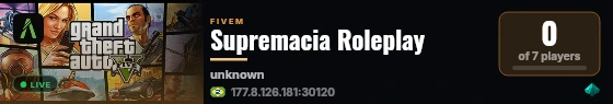 Supremacia Roleplay live status badge