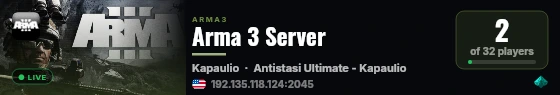 Arma 3 Server live status badge