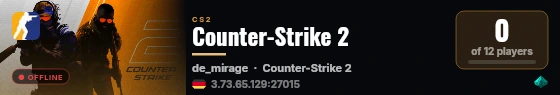 Counter-Strike 2 live status badge