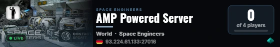 AMP Powered Server live status badge