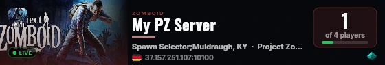 My PZ Server live status badge