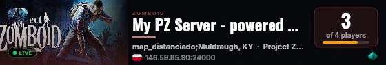 My PZ Server - powered by Sophie live status badge