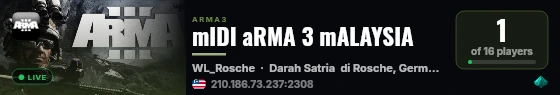 mIDI aRMA 3 mALAYSIA live status badge