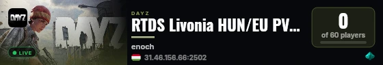 RTDS Livonia HUN/EU PVE VANILLA+ live status badge