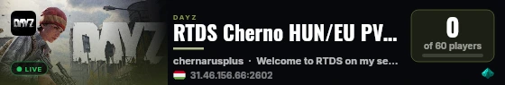 RTDS Cherno HUN/EU PVE Modded live status badge