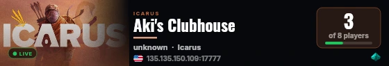 Aki's Clubhouse live status badge