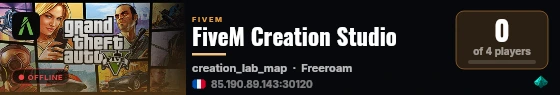 FiveM Creation Studio live status badge