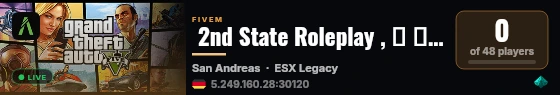  2nd State Roleplay , 「 ✦ Dein Neues Zuhause?! ✦ 」 live status badge