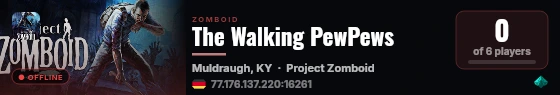 The Walking PewPews live status badge